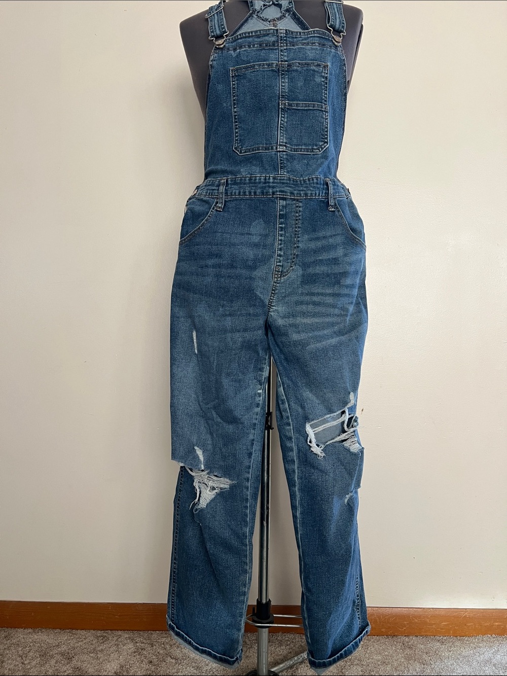 Celebrity Pink Light Blue Denim Overalls